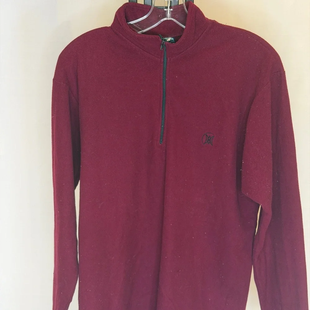 Perception Men's Deep Red Zip-Up‎ Sweater (vintage)